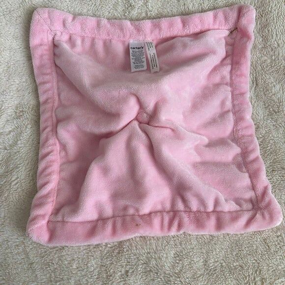 Carter’s White Bear Pink Leopard Print Baby Lovey Security Blanket 13” 2016 - Picture 4 of 5